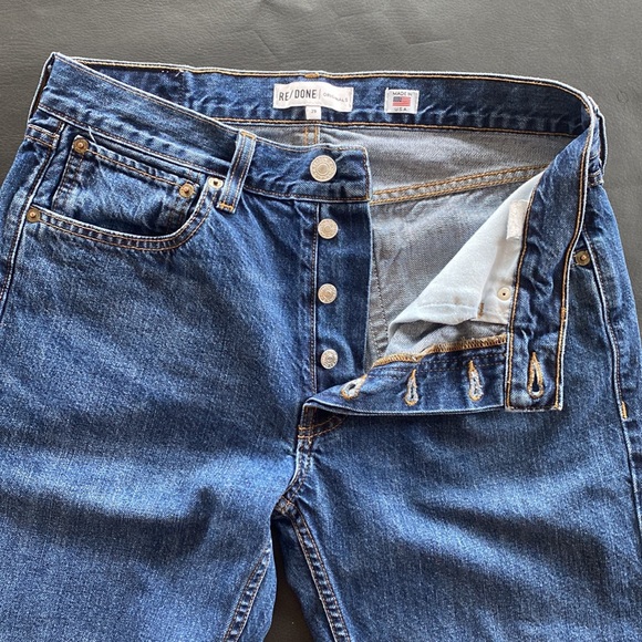 Handpainted Alamo Texas RE/DONE Mid Rise Straight Leg Jeans San Antonio Cowgirl - Picture 10 of 13